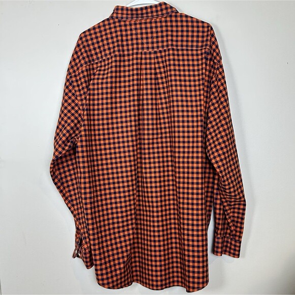 VTG Tommy Hilfiger Button Up Shirt Orange Navy Check Men XL Recently Dry Cleaned - Picture 6 of 6